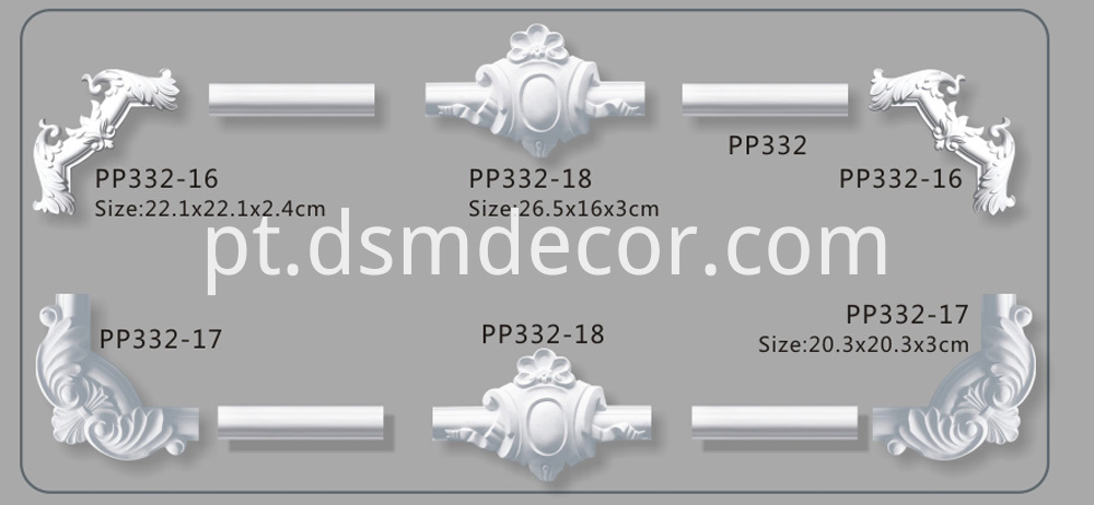 Canto de moldagem para trilho de cadeira e painel Chair Rail and Panel molding Corner